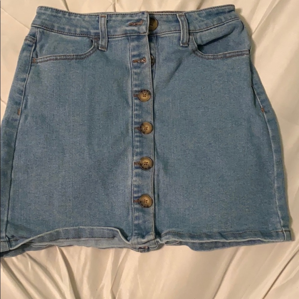 button up jean skirt